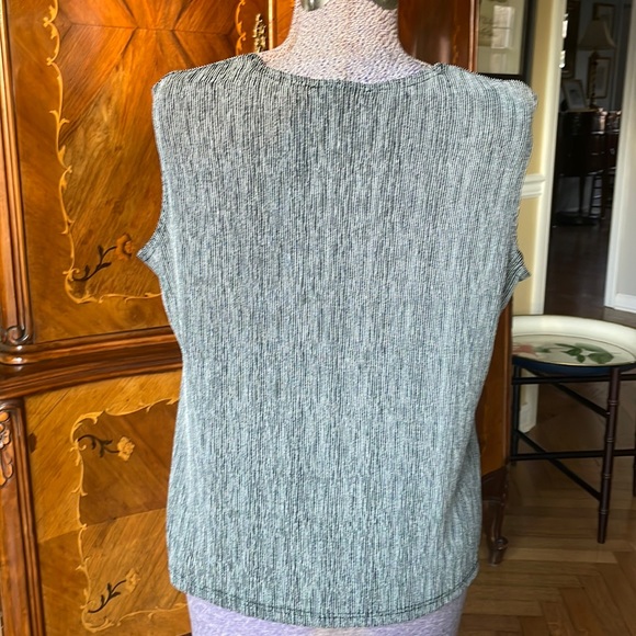 Black and white striped spandex blend sleeveless top XL by Ronni Nicole - Picture 3 of 4